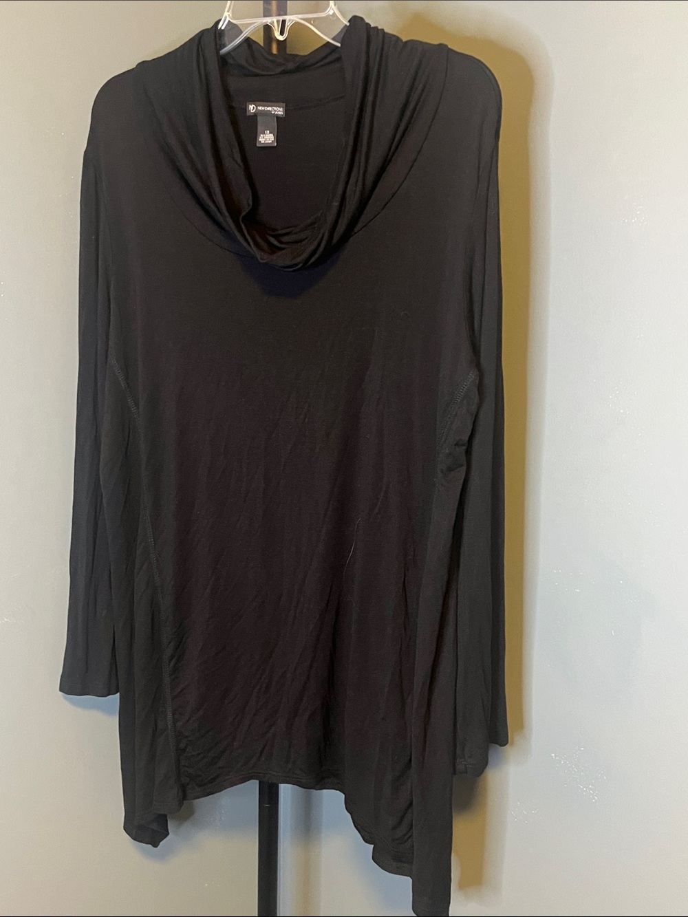 new directions Black Cowl Neck Long Sleeve Tunic